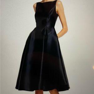 Adrianna Papell boat neck sleeveless A-line dress.